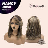 JBEXTENSION NANCY MONO Monofilament Handmade Wig 6X5 Full Monofilament Hand Tied Top Wig 14 Inches Dark Brown Curly Mono Lace Wig Glueless Black Sapphire Wig NANCY MONO - BLACK SAPPHIRE【BENDY EAR TABS】