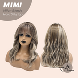 JBEXTENSION 16 Inches Scalpiana 3.5X4 Hard Silky Top Natural Scalp Effect Milan Blonde Body Wave Wig with Bangs Wig MIMI SILK TOP - MILAN BLONDE