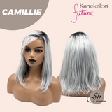 JBEXTENSION 14 Inches Grey Silver with Dark Root Women Fashion Full Machine Wig CAMILLIE【PERMATEASE】