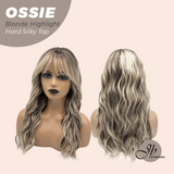 [PRE-ORDER] JBEXTENSION 22 Inches Scalpiana Long Wave Blonde Highlight 3.5X4 Hard Silky Top Natural Scalp Effect Wig with Bangs OSSIE BLONDE HIGHLIGHT