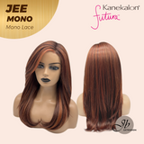 JBEXTENSION JEE MONO Monofilament Handmade Wig 6X5 Full Monofilament Hand Tied Top Wig 19 Inches Reddish Copper Mono Lace Wig with Anti-slip Silicone Strips Glueless Wig JEE MONO【BENDY EAR TABS】
