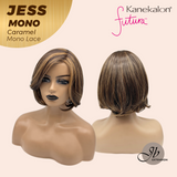 JBEXTENSION JESS MONO Monofilament Handmade Wig 6X5 Full Monofilament Hand Tied Top Wig 10 Inches Caramel Mono Lace Wig With Anti-slip Silicone Strips Glueless Wig JESS MONO CARAMEL【BENDY EAR TABS】
