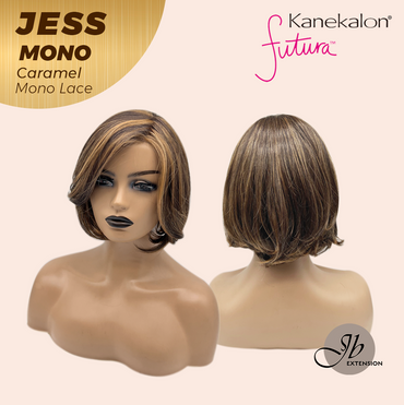JBEXTENSION JESS MONO Monofilament Handmade Wig 6X5 Full Monofilament Hand Tied Top Wig 10 Inches Caramel Mono Lace Wig With Anti-slip Silicone Strips Glueless Wig JESS MONO CARAMEL【BENDY EAR TABS】