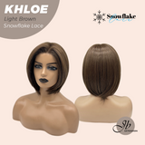 JBEXTENSION 12 Inches Bob Cut Light Brown Pre-Cut Snowflake Lace Frontlace Glueless Wig KHLOE LIGHT BROWN【PERMATEASE】【BENDY EAR TABS】- M/L