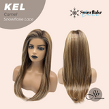 JBEXTENSION 22 Inches Camel Pre-Cut Snowflake Lace Frontlace Glueless Wig KEL CAMEL【PERMATEASE】【BENDY EAR TABS】- M/L