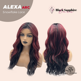 JBEXTENSION 20 Inches Curly Black Red Pre-Cut Arc Snowflake Lace Frontlace Glueless Black Sapphire Wig ALEXA【BENDY EAR TABS】