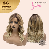 JBEXTENSION SG MONO Monofilament Handmade Wig 6X5 Full Monofilament Hand Tied Top Wig 15 Inches Sunset Blonde Mono Lace Wig With Anti-slip Silicone Strips Glueless Wig SG MONO【BENDY EAR TABS】