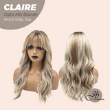 [PRE-ORDER] JBEXTENSION 22 Inches Scalpiana Light Mix Blonde 3.5X4 Hard Silky Top Natural Scalp Effect Women Wig With Bangs CLAIRE SILKY TOP LIGHT MIX BLONDE