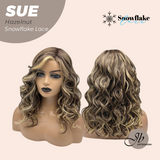 JBEXTENSION 17 Inches Hazelnut Deep Curly Pre-Cut Side Part Snowflake Lace Frontlace Glueless Wig SUE HAZELNUT【BENDY EAR TABS】