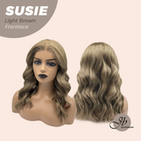 JBEXTENSION 16 Inches Light Brown Women Pre-Cut Frontlace Glueless Wig SUSIE LIGHT BROWN