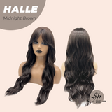 JBEXTENSION 27 Inches Long Wave Midnight Brown(Black/Brown) Wig with Bangs HALLE MIDNIGHT BROWN
