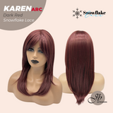 JBEXTENSION 18 Inches Dark Red Pre-Cut Arc Snowflake Lace Frontlace Glueless Wig KAREN DARK RED【BENDY EAR TABS】