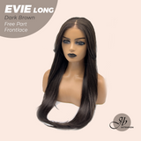 JBEXTENSION 26 Inches Dark Brown Pre-Cut Free Part Frontlace Glueless Wig EVIE LONG