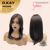 JBEXTENSION D.KAY MONO Partial Monofilament Wig 18 Inches Dark Brown Partial Mono Lace Glueless Women Fashion Wig D.KAY MONO DARK BROWN【BENDY EAR TABS】
