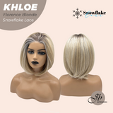 JBEXTENSION 12 Inches Bob Cut Florence Blonde Pre-Cut Snowflake Lace Frontlace Glueless Wig KHLOE FLORENCE BLONDE【PERMATEASE】【BENDY EAR TABS】- M/L
