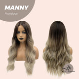 JBEXTENSION 24 Inches Body Wave Mix Blonde With Dark Root Pre-Cut Frontlace Wig MANNY