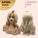 JBEXTENSION APRIL MONO Monofilament Handmade Wig 6X5 Full Monofilament Hand Tied Top Wig 18 Inches Mix Blonde Mono Lace Wig With Anti-slip Silicone Strips Glueless Wig APRIL MONO MIX BLONDE【BENDY EAR TABS】