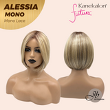 JBEXTENSION ALESSIA MONO Monofilament Handmade Wig 6X5 Full Monofilament Hand Tied Top Wig 10 Inches Bob Cut Mix Blonde Mono Lace Wig Glueless Wig ALESSIA MONO