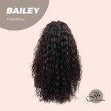 JBEXTENSION 26 inches Extra Curly Black With Red Highlight Frontlace Wig BAILEY