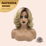 JBEXTENSION NATASHA MONO Monofilament Handmade Wig 6X5 Full Monofilament Hand Tied Top Wig 12 Inches Honey Blonde Mono Lace Wig Glueless Wig NATASHA MONO【BENDY EAR TABS】
