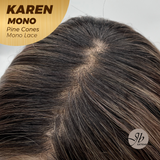[PRE-ORDER] JBEXTENSION KAREN MONO Full Monofilament Handmade Full Lace Full Hand Tied Wig 20 Inches Pine Cones Mono Lace Handmade Futura Fiber Wig with Anti-slip Silicone Strips Glueless Wig KAREN MONO - PINE CONES【BENDY EAR TABS】