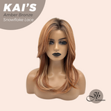 JBEXTENSION 18 Inches Amber Bronze Pre-Cut Snowflake Lace Frontlace Glueless Wig KAI'S AMBER BRONZE【PERMATEASE】【BENDY EAR TABS】- M/L