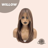 JBEXTENSION 22 Inches Chestnut Brown with Honey Blonde Highlights Wig WILLOW