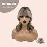 JBEXTENSION 15 Inches Scalpiana Curly Mix Blonde 3.5X4 Hard Silky Top Natural Scalp Effect Wig with Bangs RHONDA