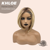 JBEXTENSION 12 Inches Bob Cut Panna Cotta Pre-Cut Snowflake Lace Frontlace Glueless Wig KHLOE PANNA COTTA【PERMATEASE】