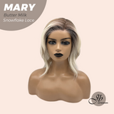 JBEXTENSION 14 Inches Butter Milk Pre-Cut Side Part Snowflake Lace Frontlace Glueless Wig MARY BUTTER MILK【BENDY EAR TABS】