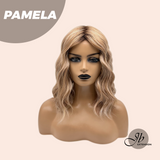 JBEXTENSION 14 Inches Ash Strawberry Blonde Women Fashion Full Machine Wig PAMELA【PERMATEASE】