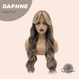 JBEXTENSION 29 Inches Long Body Wave Hazelnut Wig With Bangs DAPHNE HAZELNUT