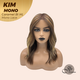 JBEXTENSION KIM MONO Full Monofilament Handmade Full Lace Full Hand Tied Wig 17 Inches Caramel Blonde Highlight Mono Lace Handmade Futura Fiber Wig with Anti-slip Silicone Strips Glueless Wig KIM MONO - CARAMEL BLONDE HIGHLIGHT【BENDY EAR TABS】