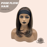 JBEXTENSION 18 Inches Camel Highlight Headband Wig POSE FLOW HAIR - CAMEL HIGHLIGHT