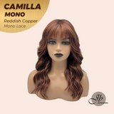 JBEXTENSION CAMILLA MONO Monofilament Handmade Wig 6X5 Full Monofilament Hand Tied Top Wig 20 Inches Reddish Copper Mono Lace Wig With Anti-slip Silicone Strips Glueless Wig CAMILLA MONO REDDISH COPPER【BENDY EAR TABS】