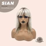 JBEXTENSION 16 Inches Blonde Wave Top Snowflake Lace Glueless Wig SIAN BLONDE【PERMATEASE】【BENDY EAR TABS】