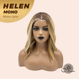 JBEXTENSION HELEN MONO Monofilament Handmade Wig 6X5 Full Monofilament Hand Tied Top Wig 14 Inches Honey Blonde Mono Lace Wig with Anti-slip Silicone Strips Glueless Wig HELEN MONO【BENDY EAR TABS】