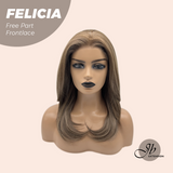 JBEXTENSION 20 Inches Light Brown Fiber X, Tangle Less Pre-Cut Free Part Frontlace Glueless Wig FELICIA【FIBER X】