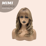 JBEXTENSION 16 Inches Scalpiana 3.5X4 Hard Silky Top Natural Scalp Effect Shatush Mix Blonde Body Wave Wig with Bangs Wig MIMI SILK TOP - SHATUSH MIX BLONDE