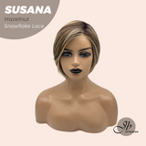 JBEXTENSION 9 Inches Hazelnut Pre-Cut Side Part Snowflake Lace Frontlace Glueless Wig SUSANA HAZELNUT【BENDY EAR TABS】