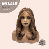 JBEXTENSION 17 Inches Wave Caramel Pre-Cut Frontlace Glueless Wig MILLIE CARAMEL
