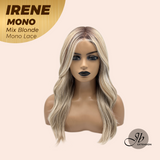 JBEXTENSION IRENE MONO Monofilament Handmade Wig 6X5 Full Monofilament Hand Tied Top Wig 19 Inches Mix Blonde Curly Mono Lace Wig With Anti-slip Silicone Strips Glueless Wig IRENE MONO MIX BLONDE【BENDY EAR TABS】
