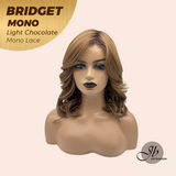 JBEXTENSION BRIDGET MONO Monofilament Handmade Wig 6X5 Full Monofilament Hand Tied Top Wig 15 Inches Light Chocolate Mono Lace Wig With Anti-slip Silicone Strips Glueless Wig BRIDGET MONO LIGHT CHOCOLATE【BENDY EAR TABS】
