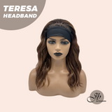JBEXTENSION 18 Inches Wave Caramel Auburn Honey Balayage Headband Wig TERESA HEADBAND