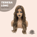 JBEXTENSION 22 Inches Long Light Brown Pre-Cut Snowflake Lace Frontlace Glueless Wig TERESA LONG LIGHT BROWN【PERMATEASE】【BENDY EAR TABS】- M/L