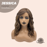 [PRE-ORDER] JBEXTENSION 16 Inches Caramel Curly Pre-Cut Side Part Snowflake Lace Frontlace Glueless Wig JESSICA CARAMEL【BENDY EAR TABS】