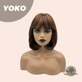 JBEXTENSION 10 Inches Short Copper Mocha Wig with Bangs YOKO