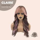[PRE-ORDER] JBEXTENSION 22 Inches Scalpiana Camel Pink 3.5X4 Hard Silky Top Natural Scalp Effect Women Wig With Bangs CLAIRE SILKY TOP CAEML PINK