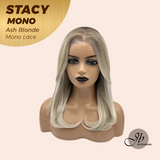 JBEXTENSION STACY MONO Monofilament Handmade Wig 6X5 Full Monofilament Hand Tied Top Wig 18 Inches Ash Blonde Mono Lace Wig with Anti-slip Silicone Strips Glueless Wig STACY MONO - ASH BLONDE【BENDY EAR TABS】