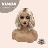 JBEXTENSION 12 Inches Mix Blonde Pre-Cut T Part Snowflake Lace Frontlace Glueless Wig KIMBA【BENDY EAR TABS】